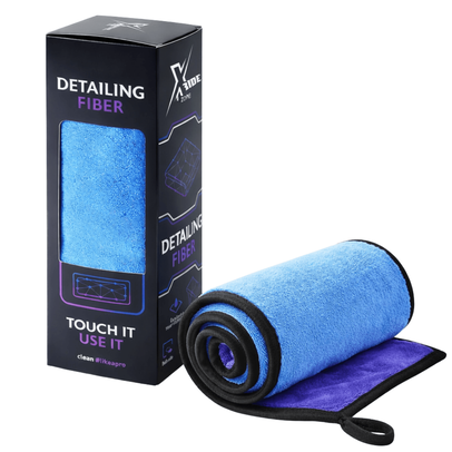 Mikrofibra detailingowa Xzone Ride Detailing Fiber – niebieska ściereczka z mikrofibry do czyszczenia i pielęgnacji motocykla, zestaw z opakowaniem
