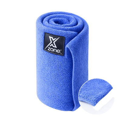 Niebieska mikrofibra bezszwowa Xzone zwinięta w rulon, delikatna ściereczka z mikrofibry z gładką krawędzią