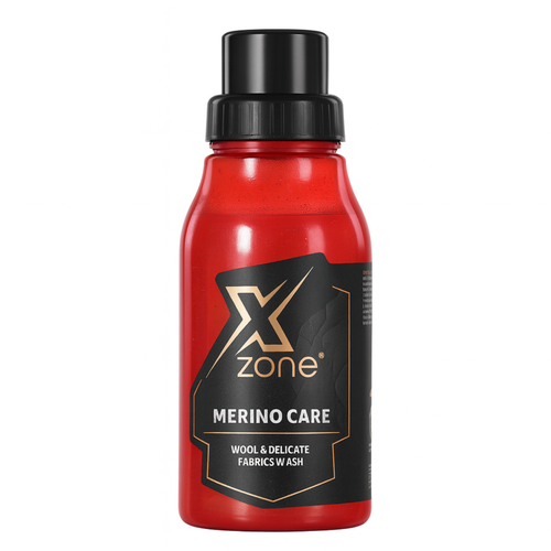 Xzone Merino Care bottle – wool garment wash displayed on a white background.